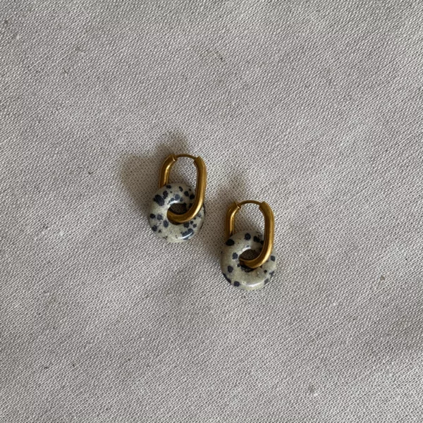 Boucles d'oreilles jaspe dalmatien